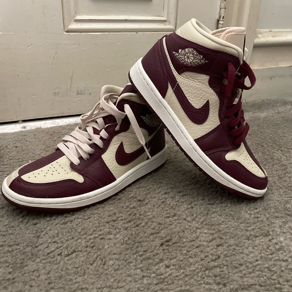 Nike Burgundy and Cream Sneakers